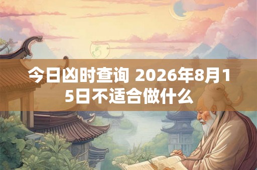 今日凶时查询 2026年8月15日不适合做什么