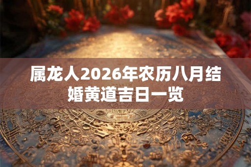 属龙人2026年农历八月结婚黄道吉日一览