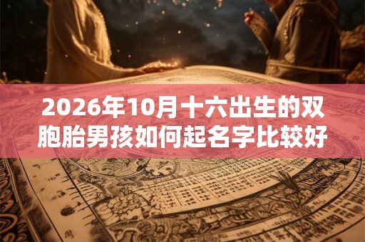 2026年10月十六出生的双胞胎男孩如何起名字比较好，五行属什么？