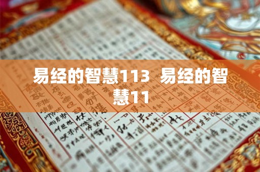 易经的智慧113 易经的智慧11 易经的智慧113 易经的智慧11