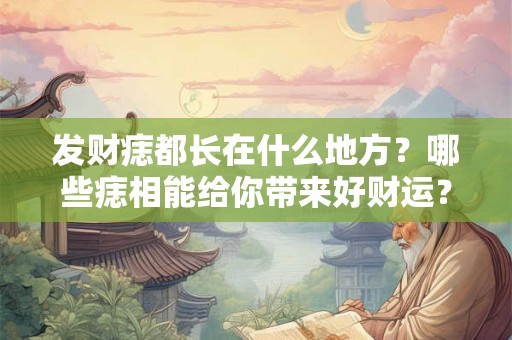 发财痣都长在什么地方?哪些痣相能给你带来好财运? 发财痣都长在什么地方?哪些痣相能给你带来好财运?