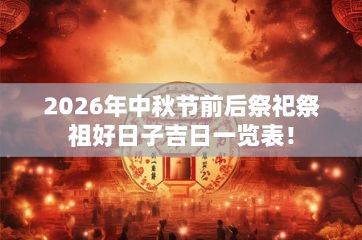 2026年中秋节前后祭祀祭祖好日子吉日一览表！