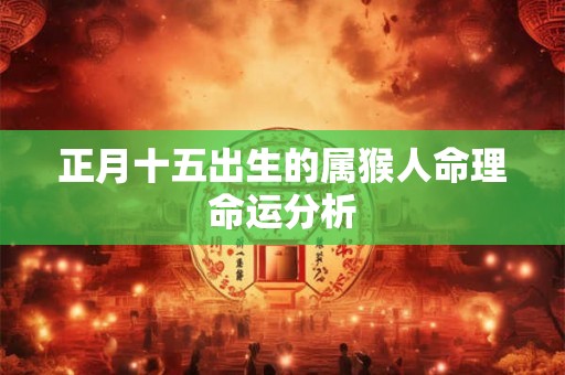 正月十五出生的属猴人命理命运分析