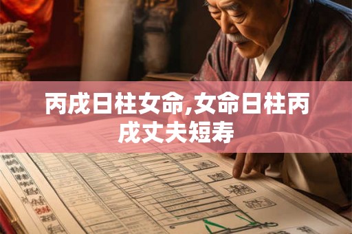 丙戌日柱女命,女命日柱丙戌丈夫短寿