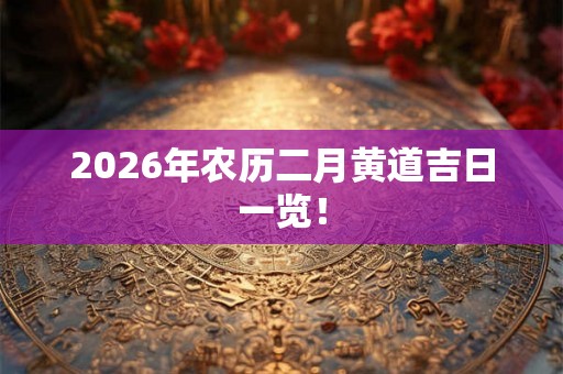 2026年农历二月黄道吉日一览！