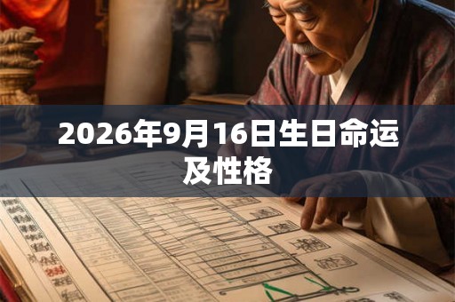 2026年9月16日生日命运及性格