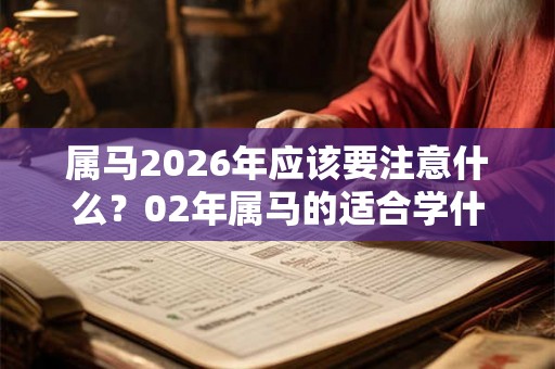 属马2026年应该要注意什么？02年属马的适合学什么专业？