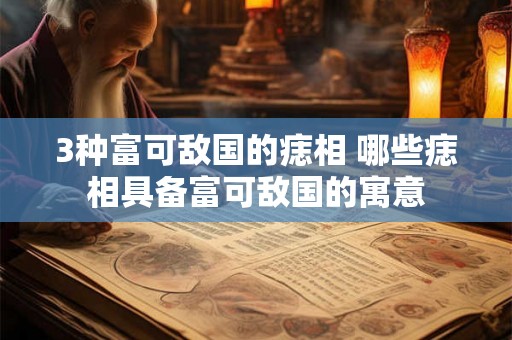 3种富可敌国的痣相 哪些痣相具备富可敌国的寓意 3种富可敌国的痣相 哪些痣相具备富可敌国的寓意