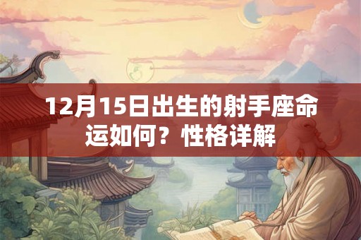 12月15日出生的射手座命运如何？性格详解