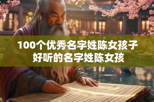 100个优秀名字姓陈女孩子 好听的名字姓陈女孩