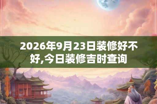2026年9月23日装修好不好,今日装修吉时查询