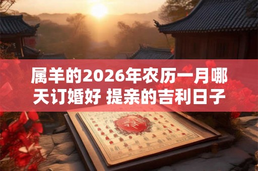 属羊的2026年农历一月哪天订婚好 提亲的吉利日子