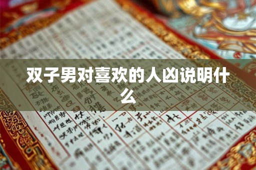 双子男对喜欢的人凶说明什么 双子男对喜欢的人凶说明什么