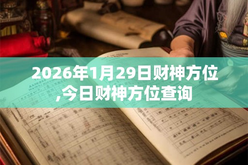 2026年1月29日财神方位,今日财神方位查询