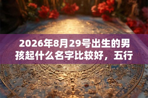 2026年8月29号出生的男孩起什么名字比较好，五行属什么
