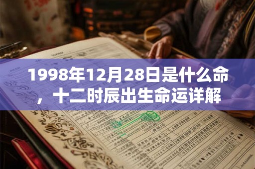 1998年12月28日是什么命，十二时辰出生命运详解