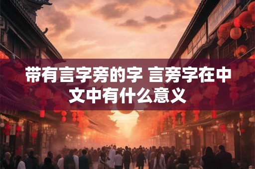 带有言字旁的字 言旁字在中文中有什么意义
