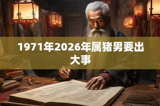 1971年2026年属猪男要出大事