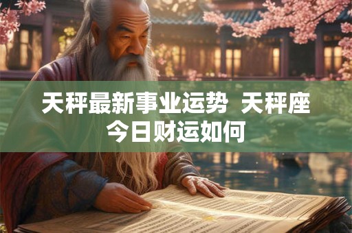 天秤最新事业运势  天秤座今日财运如何