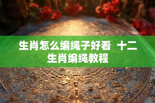 生肖怎么编绳子好看  十二生肖编绳教程