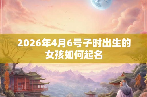 2026年4月6号子时出生的女孩如何起名
