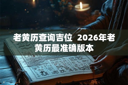 老黄历查询吉位  2026年老黄历最准确版本