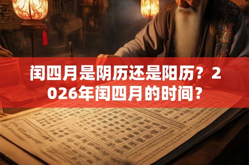 闰四月是阴历还是阳历？2026年闰四月的时间？