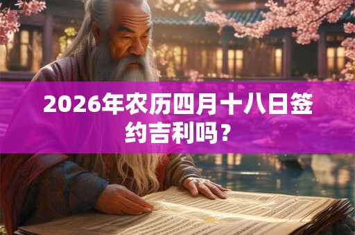 2026年农历四月十八日签约吉利吗？