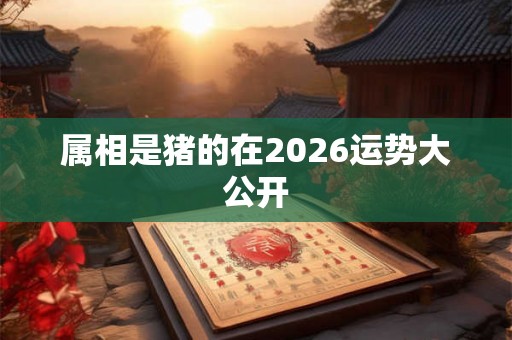 属相是猪的在2026运势大公开 属相是猪的在2026运势大公开