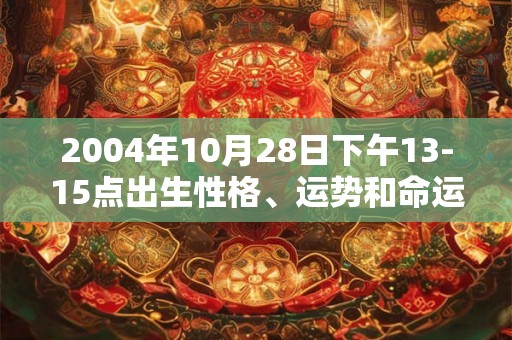 2004年10月28日下午13-15点出生性格、运势和命运