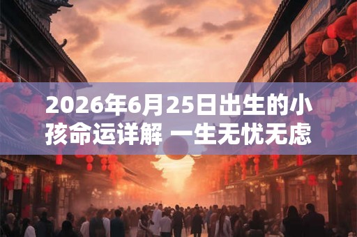 2026年6月25日出生的小孩命运详解 一生无忧无虑晚年幸福 2026年6月25日出生的小孩命运详解 一生无忧无虑晚年幸福
