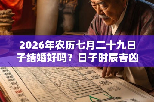 2026年农历七月二十九日子结婚好吗？日子时辰吉凶？