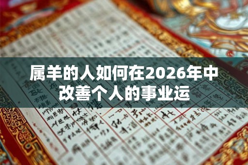 属羊的人如何在2026年中改善个人的事业运 属羊的人如何在2026年中改善个人的事业运