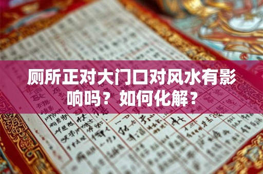 厕所正对大门口对风水有影响吗？如何化解？