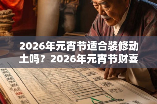 2026年元宵节适合装修动土吗？2026年元宵节财喜神方位？
