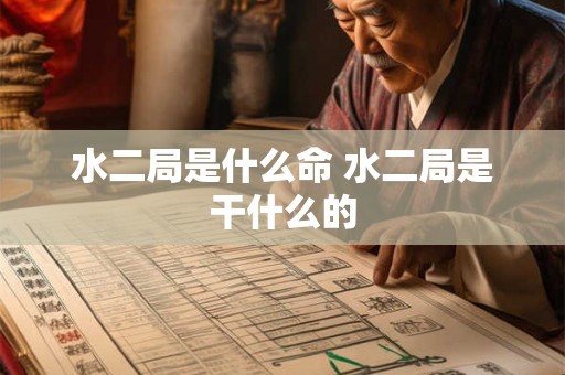 水二局是什么命 水二局是干什么的