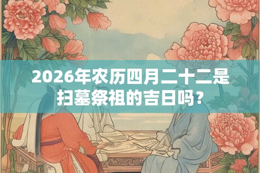 2026年农历四月二十二是扫墓祭祖的吉日吗？