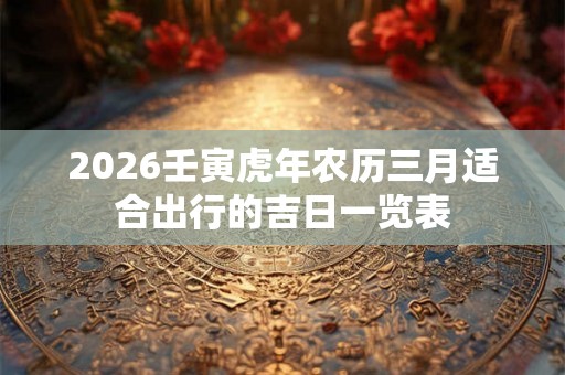 2026壬寅虎年农历三月适合出行的吉日一览表
