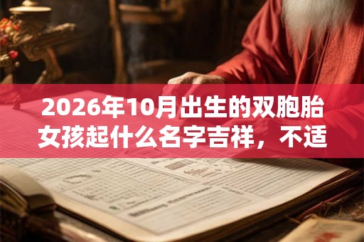 2026年10月出生的双胞胎女孩起什么名字吉祥，不适合用哪些字