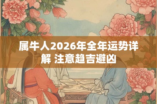 属牛人2026年全年运势详解 注意趋吉避凶
