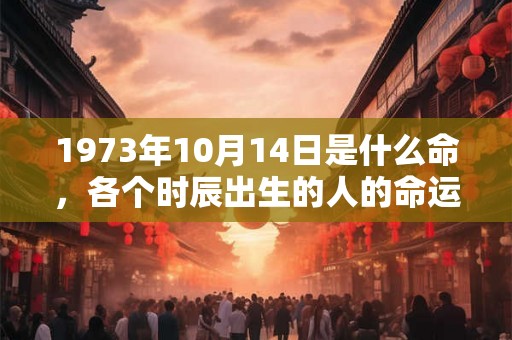 1973年10月14日是什么命，各个时辰出生的人的命运