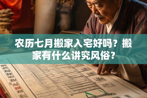 农历七月搬家入宅好吗？搬家有什么讲究风俗？