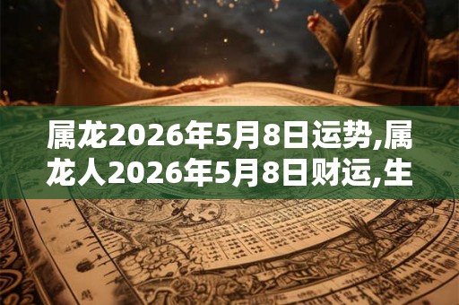 属龙2026年5月8日运势,属龙人2026年5月8日财运,生肖龙2026年5月8日运势