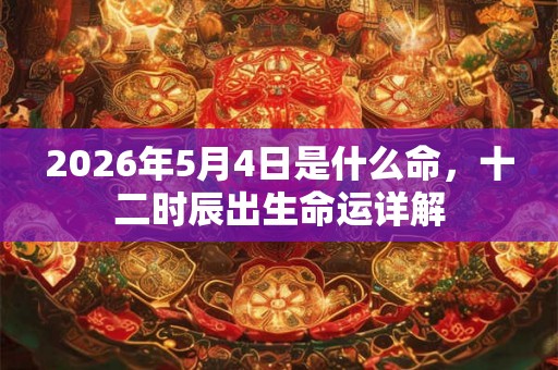 2026年5月4日是什么命，十二时辰出生命运详解
