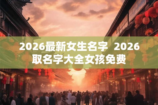2026最新女生名字  2026取名字大全女孩免费