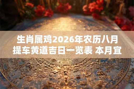 生肖属鸡2026年农历八月提车黄道吉日一览表 本月宜提车好日子查询