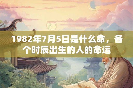 1982年7月5日是什么命，各个时辰出生的人的命运