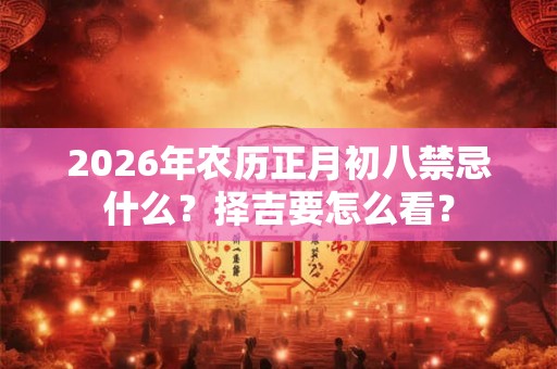 2026年农历正月初八禁忌什么？择吉要怎么看？