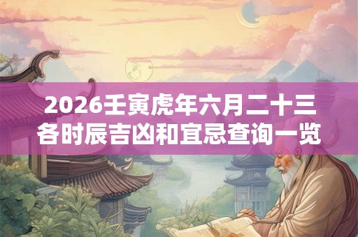 2026壬寅虎年六月二十三各时辰吉凶和宜忌查询一览