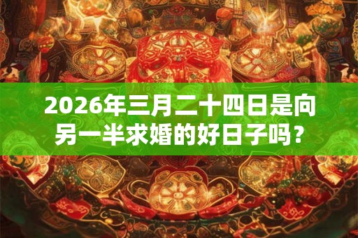 2026年三月二十四日是向另一半求婚的好日子吗？